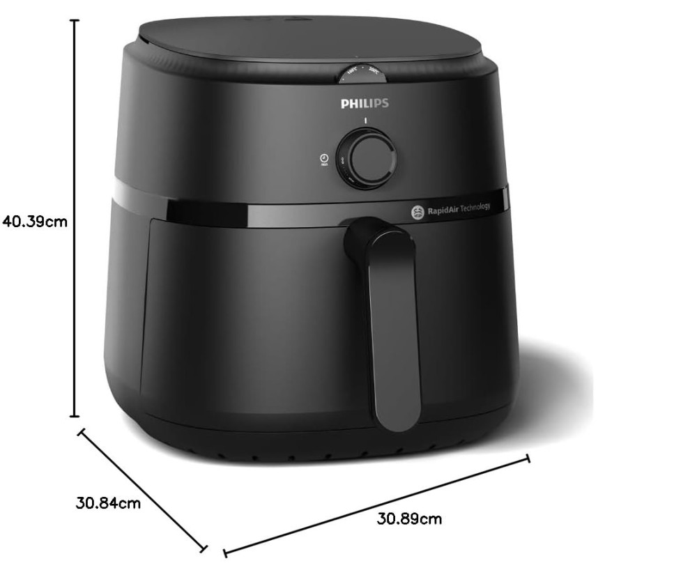 Philips Air Fryer NA130 6.2L Extra Large 1700W | Rapid Air Technology | Uses Up to 90% Less Fat - (Black)