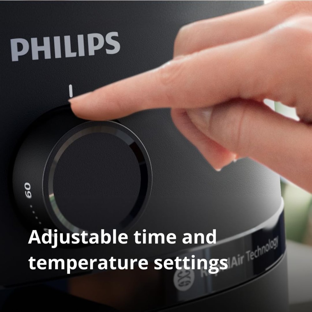 Philips Air Fryer NA120/00 4.2L 1500W | Rapid Air Technology | Up to 90% Less Fat | Large Digital Air Fryer - (Black)
