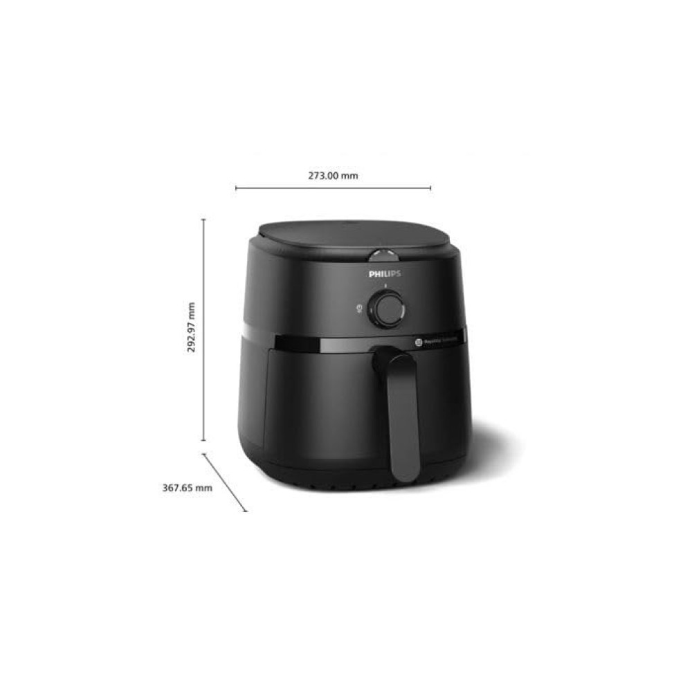 Philips Air Fryer NA120/00 4.2L 1500W | Rapid Air Technology | Up to 90% Less Fat | Large Digital Air Fryer - (Black)
