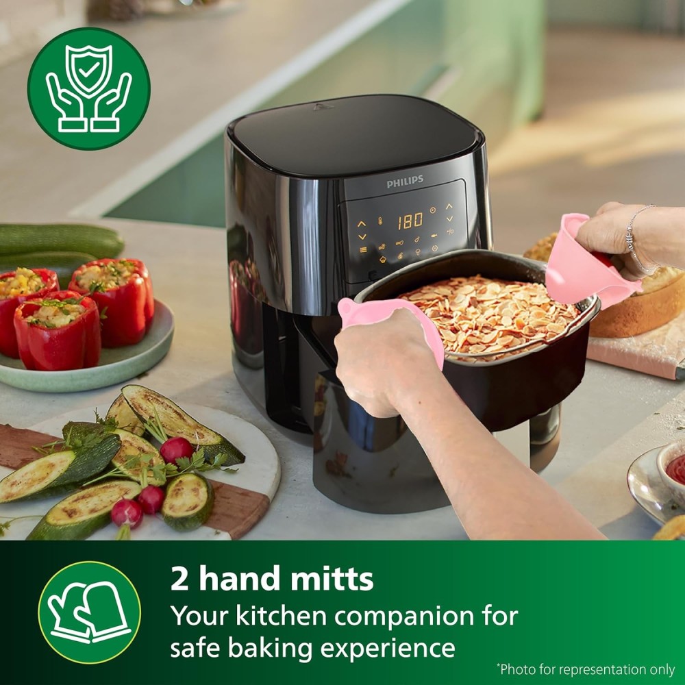 Philips Airfryer Home Baking Accessory Kit HD9810/01 with Baking Pan, Muffin Cups & Hand Mitts | Compatible with Large Philips Airfryers