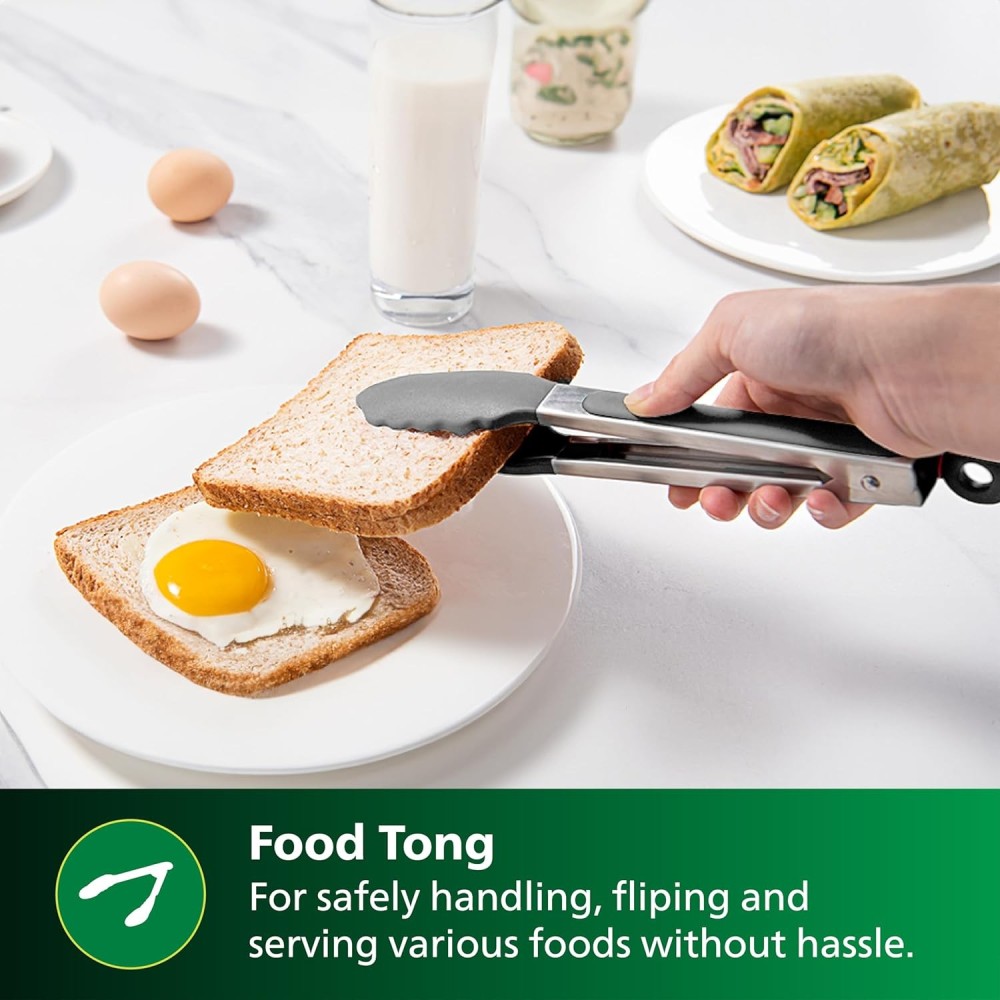 Philips Airfryer Breakfast Kit HD9825/01 with Toast Rack, Muffin Cups, Oil Brush & Tong | Compatible with Large Philips Airfryers
