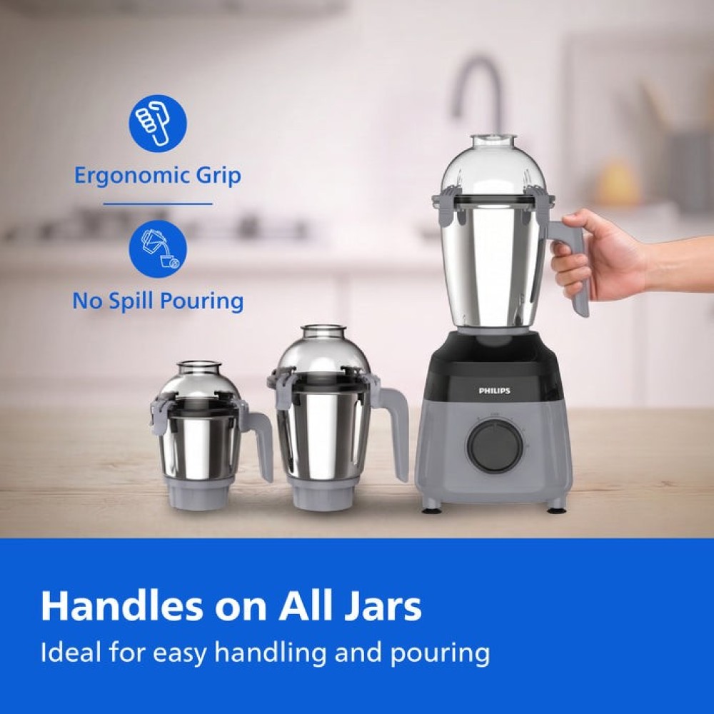 Philips HR7000/00 750W Mixer Grinder | Powerful Kitchen Mixer with Multi-Purpose Jars