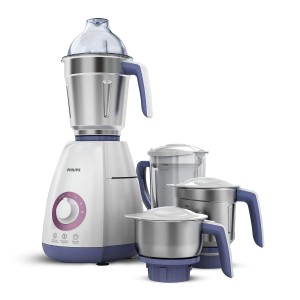 Philips Viva Collection HL7701/00 750W Mixer Grinder with 4 Stainless Steel Jars | Leakproof Juicer Mixer Grinder - (Elegant Lavender & White)