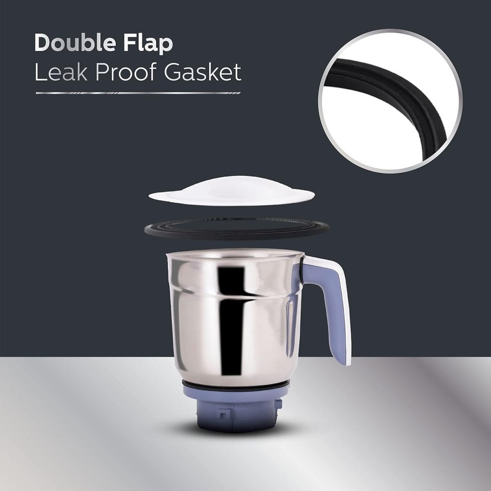 Philips Viva Collection HL7701/00 750W Mixer Grinder with 4 Stainless Steel Jars | Leakproof Juicer Mixer Grinder - (Elegant Lavender & White)