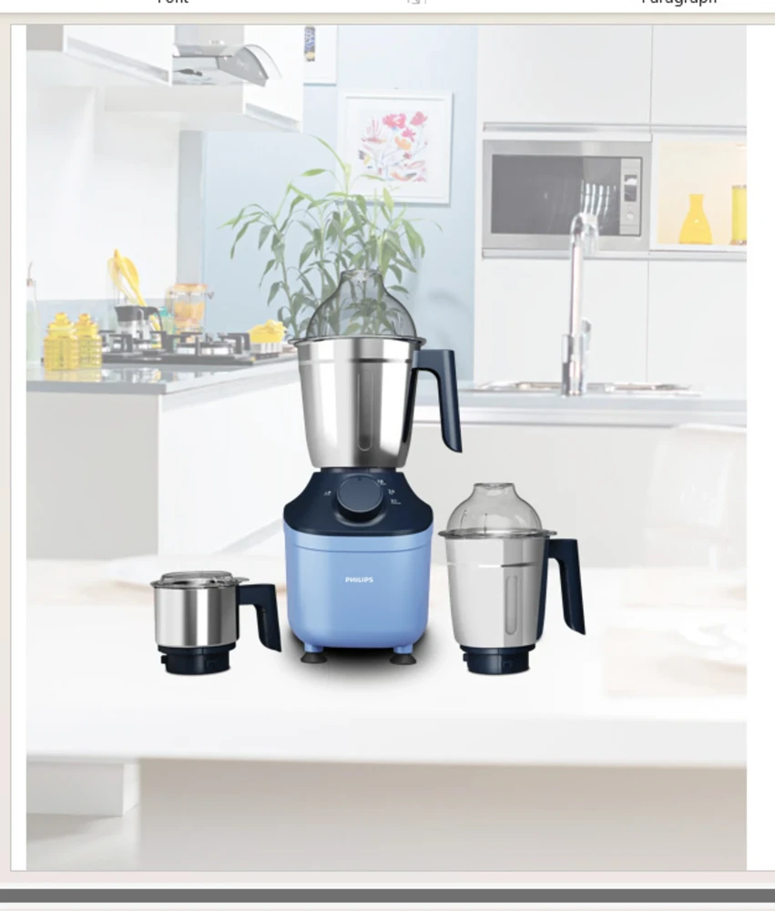 Philips HL7773 800W Mixer Grinder | Powerful Kitchen Appliance | 3 Jars Mixer Blender - (Sky Blue & Navy Blue)
