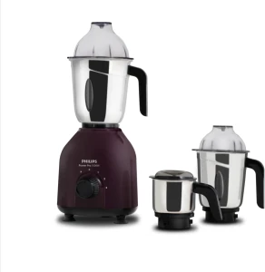 Philips HL7713 1000W Mixer Grinder with 3 Stainless Steel Jars | Heavy Duty Kitchen Mixer Grinder - (Violet)