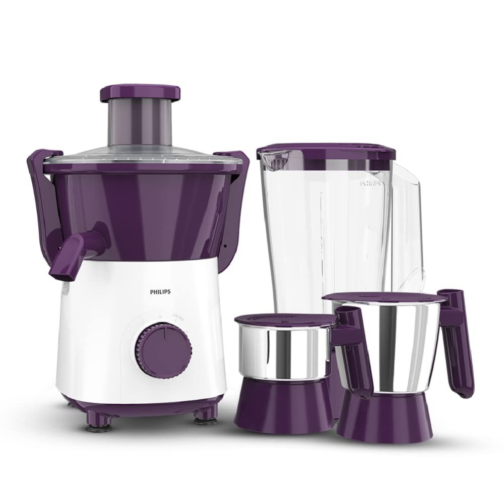 Philips HL7568/02 500W Juicer Mixer Grinder with 3 Jars & XL Feeding Tube | Quick & Easy Assembly