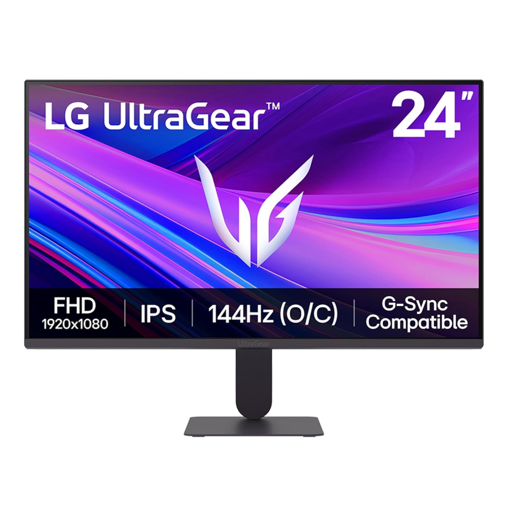 LG 24G411A-B 24-Inch UltraGear Full HD IPS Gaming Monitor with 144Hz Overclocking, 1ms MBR, NVIDIA G-Sync Compatible, AMD FreeSync, HDR10 & HDMI/DisplayPort – (Black)