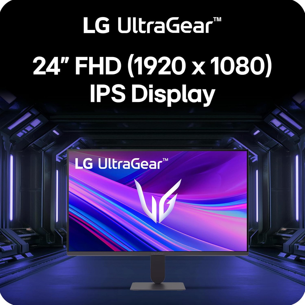 LG 24G411A-B 24-Inch UltraGear Full HD IPS Gaming Monitor with 144Hz Overclocking, 1ms MBR, NVIDIA G-Sync Compatible, AMD FreeSync, HDR10 & HDMI/DisplayPort – (Black)