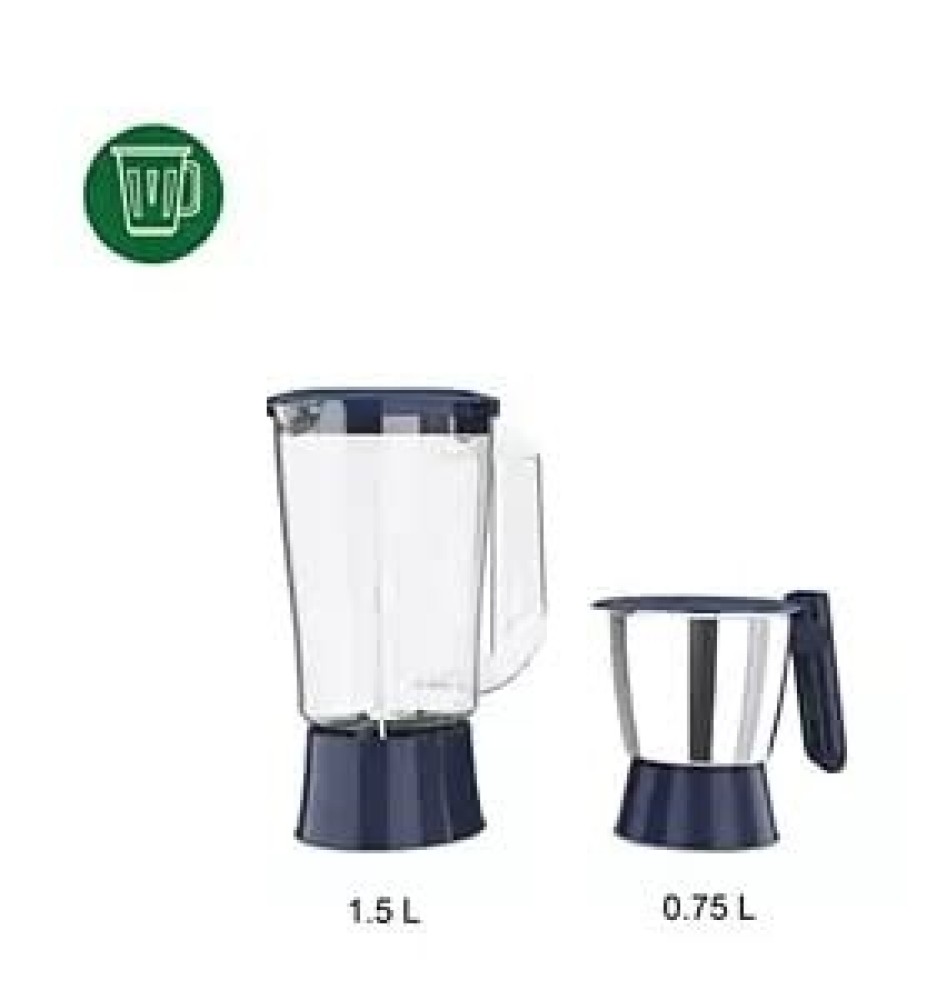 Philips HL7567/00 Juicer Mixer Grinder 500W with 2 Jars (Deep Azure)