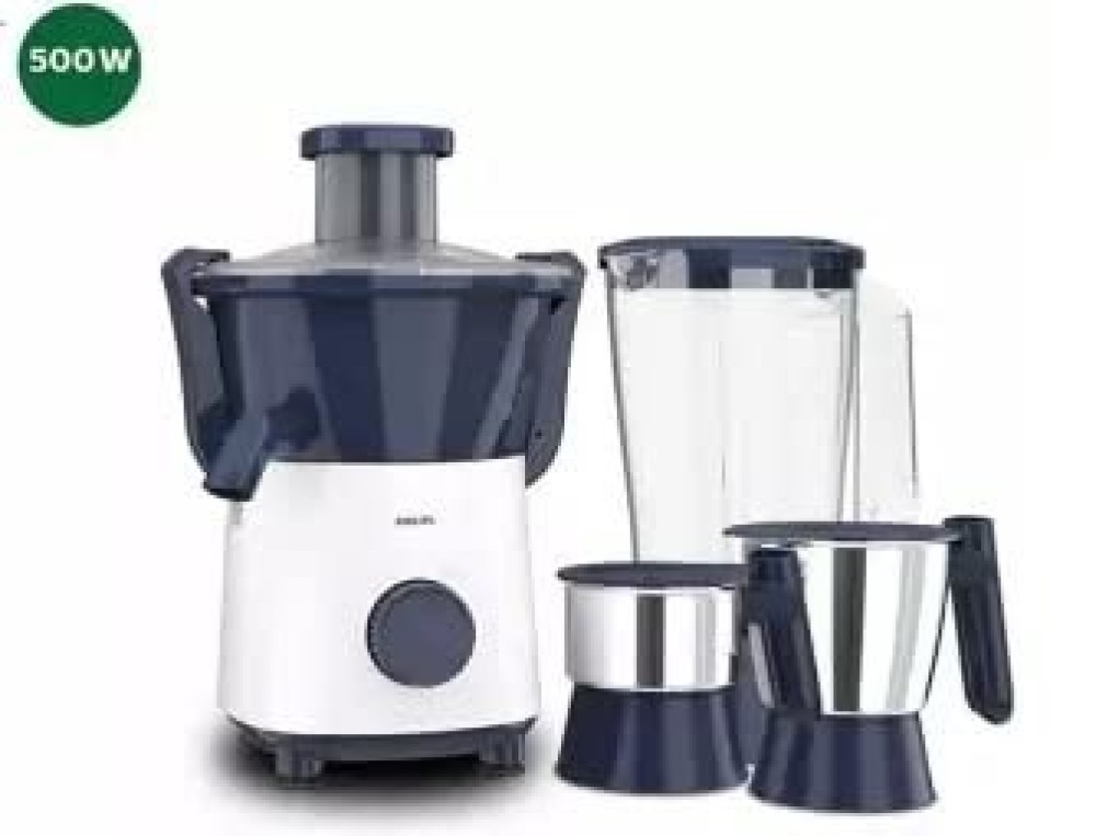 Philips HL7567/00 Juicer Mixer Grinder 500W with 2 Jars (Deep Azure)