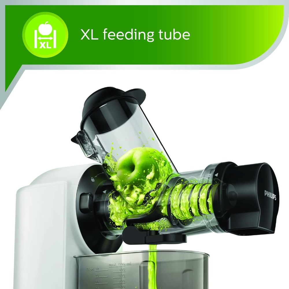 Philips Viva Collection HR1887/81 Masticating Cold Press Slow Juicer , 70mm XL Feed Tube & Quick Clean , Maximum Nutrition