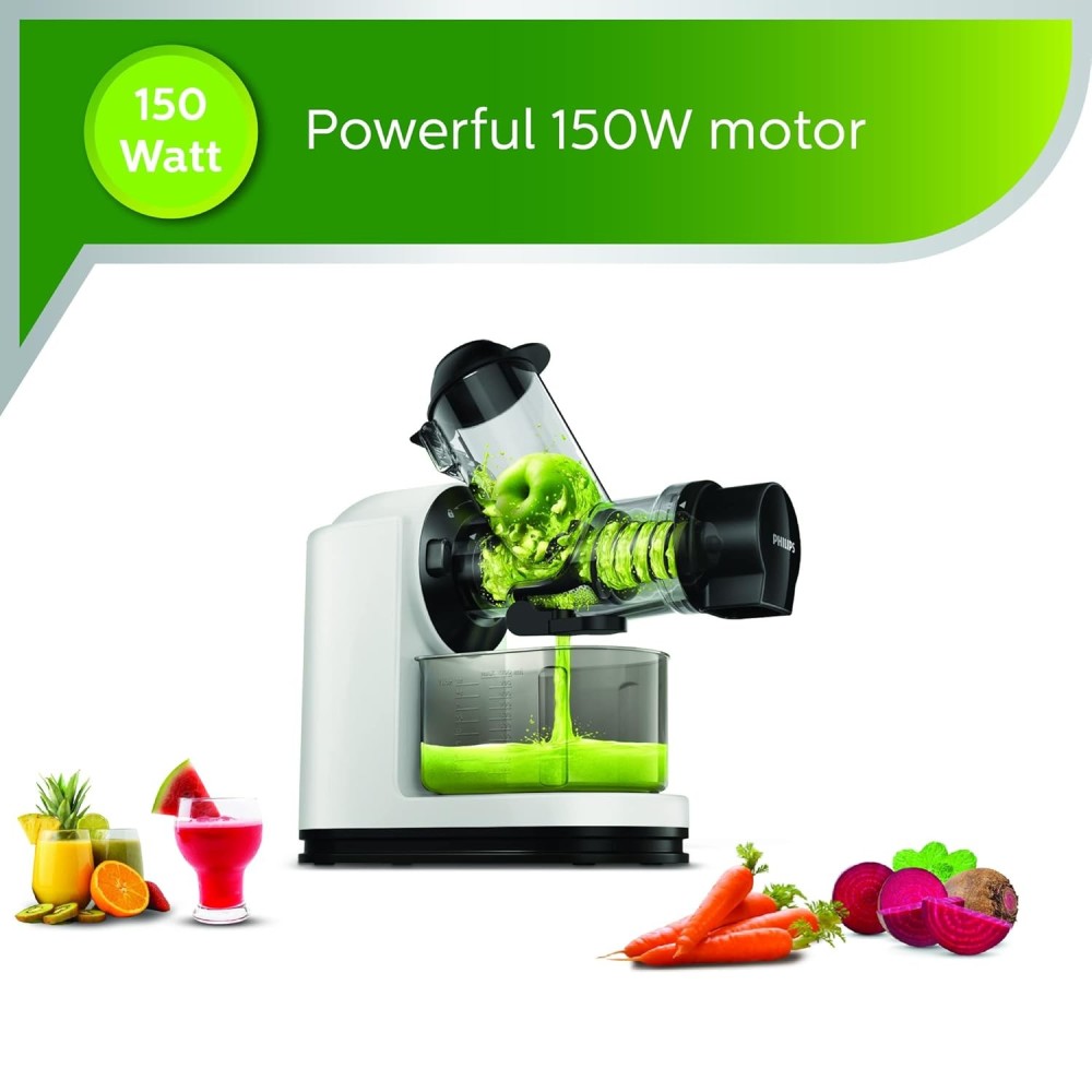 Philips Viva Collection HR1887/81 Masticating Cold Press Slow Juicer , 70mm XL Feed Tube & Quick Clean , Maximum Nutrition