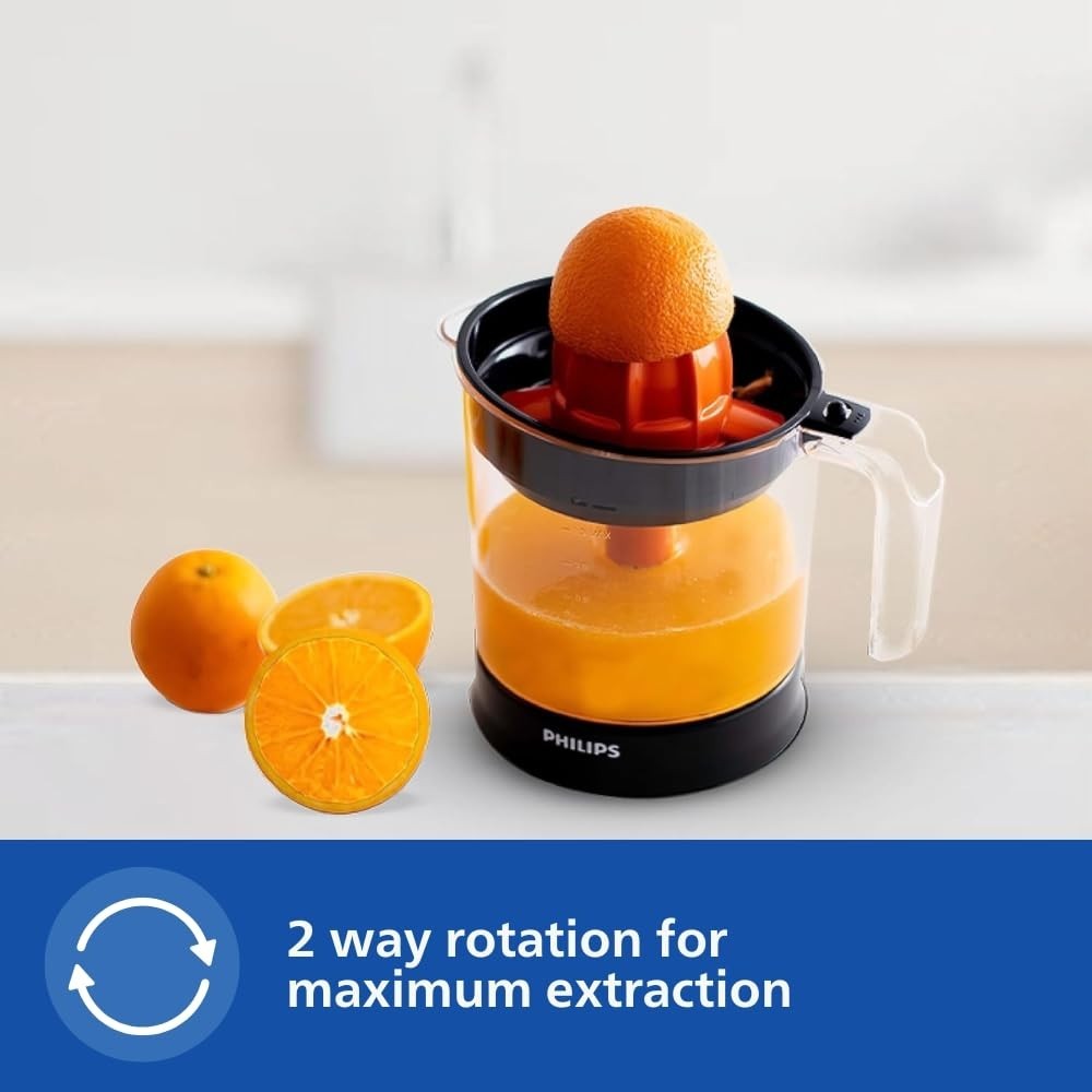 Philips HD2799/00 Citrus Press Juicer , 25W , 1L Capacity , 2-Way Rotation , Clear White Transparent Jar