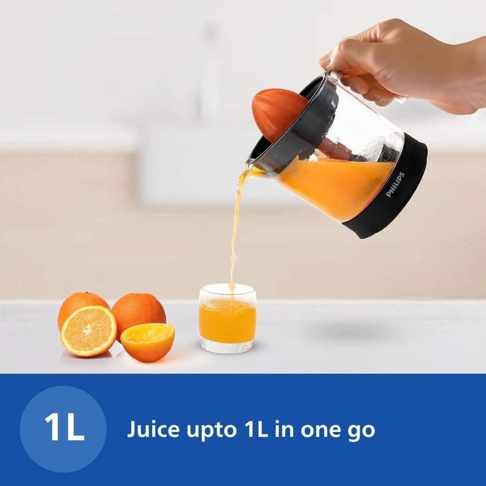 Philips HD2799/00 Citrus Press Juicer , 25W , 1L Capacity , 2-Way Rotation , Clear White Transparent Jar