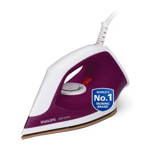 Philips Dry Iron DST0610/30 – 1000W | Golden Advanced Alloy Soleplate | 3-Year Warranty