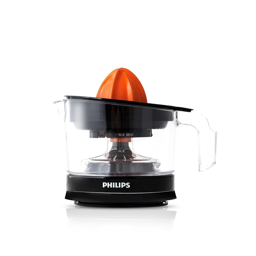 Philips Citrus Press Juicer HR2788/00 | 25W Electric Citrus Juicer | Compact Transparent Design - (Black)
