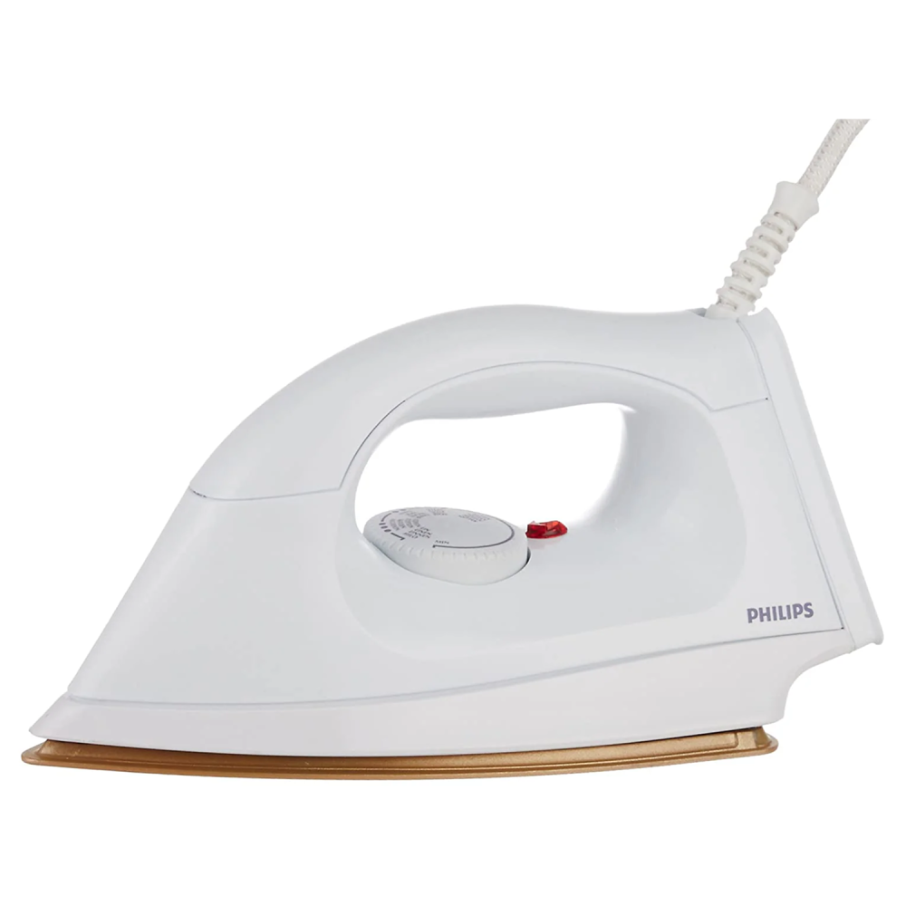 Philips HI114/28 1000 Watt Dry Iron with Golden Soleplate | Lightweight Dry Iron
