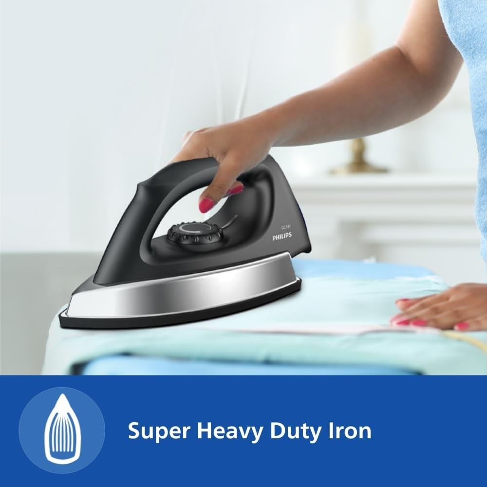 Philips GC181/80 Heavyweight Dry Iron 1000W Non-Stick Soleplate Black