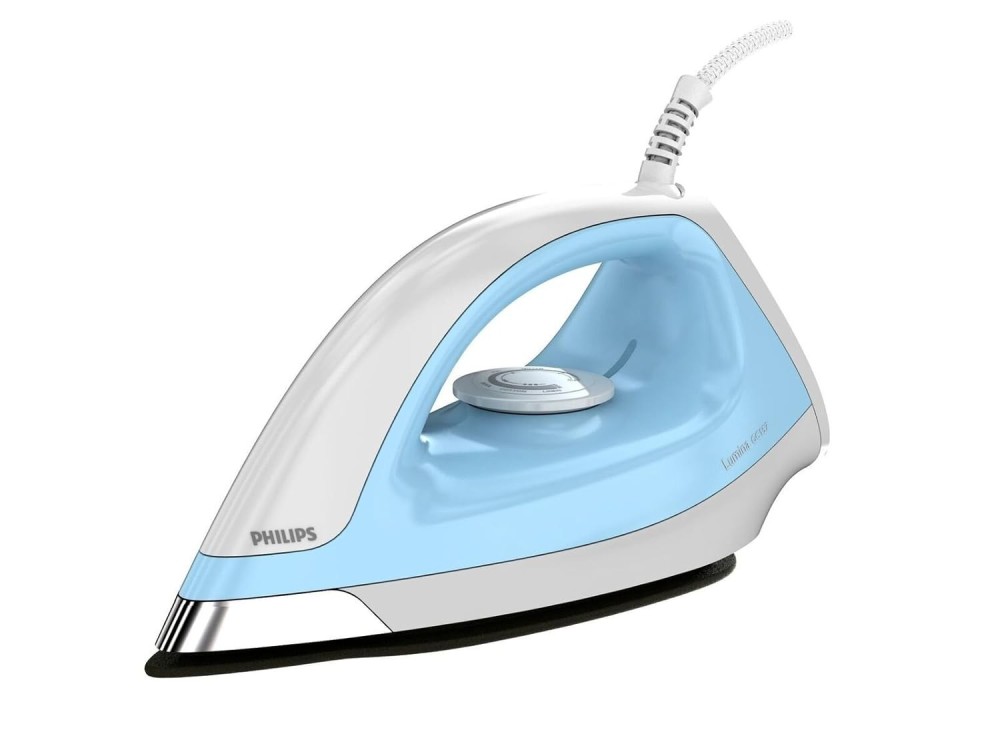 Philips GC157/02 1100W Dry Iron with Black American Heritage Soleplate White Blue