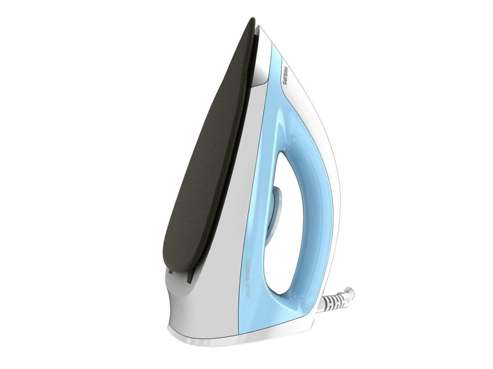 Philips GC157/02 1100W Dry Iron with Black American Heritage Soleplate White Blue