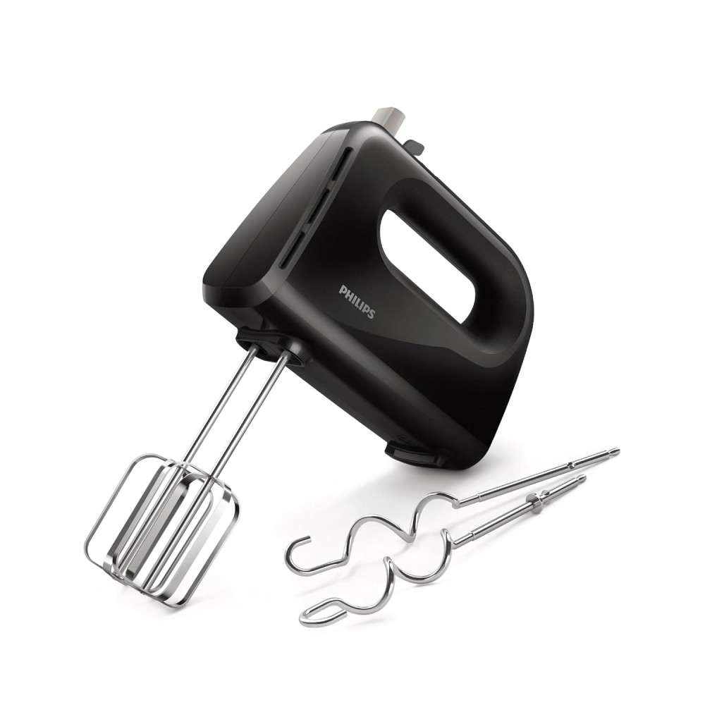 Philips HR3705/10 300W Lightweight Hand Mixer Blender with 5 Speed Control, Stainless Steel Accessories – (Black)