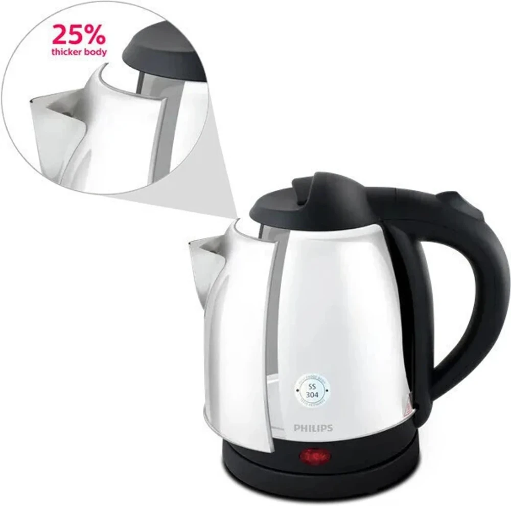 Philips HD9383/00 1.8L Electric Kettle 1800W Stainless Steel Body with Auto Cut-Off & Dry Boil Protection – (Black)
