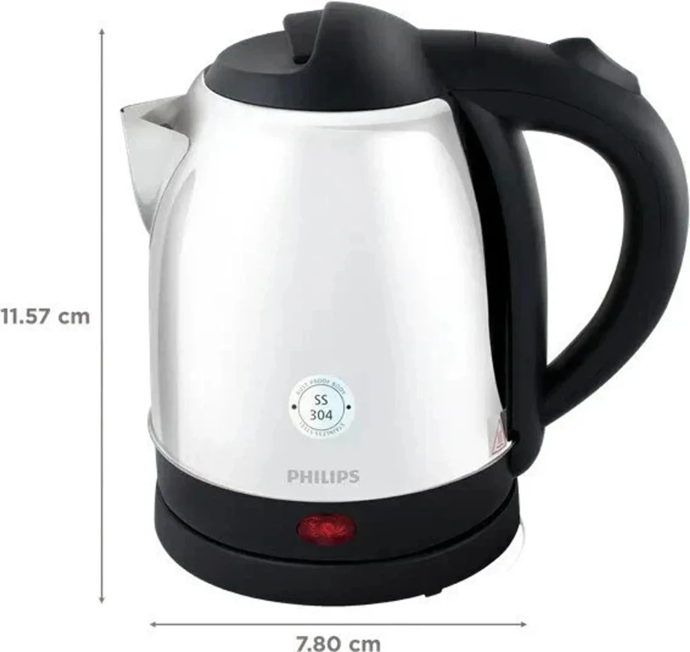 Philips HD9383/00 1.8L Electric Kettle 1800W Stainless Steel Body with Auto Cut-Off & Dry Boil Protection – (Black)
