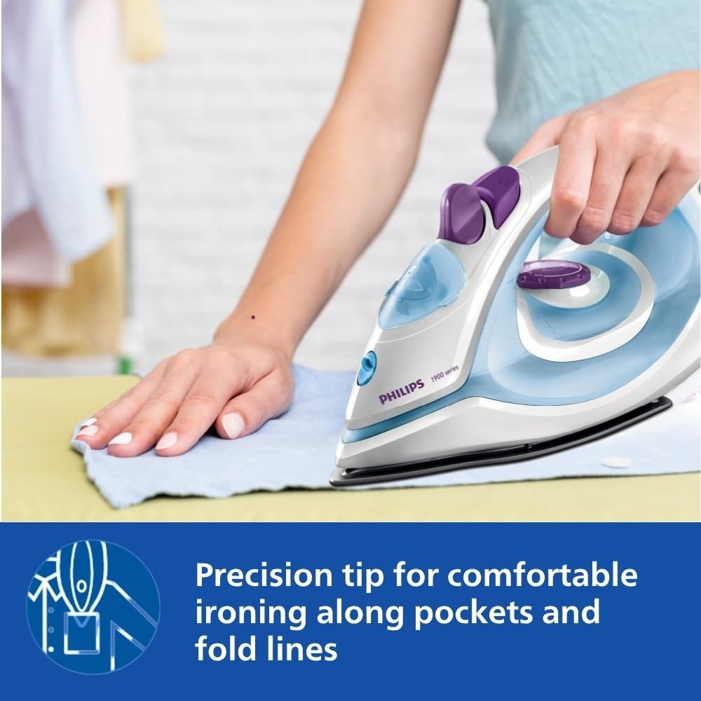 Philips GC1905/21 Steam Iron 1300W with Non-Stick Soleplate & 17g/min Steam