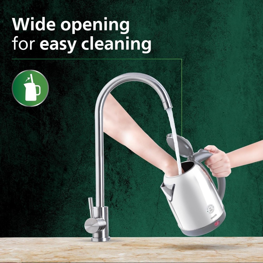Philips HD9363/02 1.2L Electric Kettle – Stainless Steel, 1300W Fast Boiling