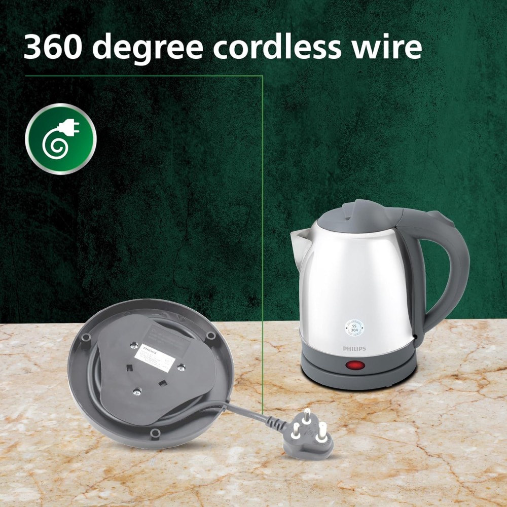 Philips HD9363/02 1.2L Electric Kettle – Stainless Steel, 1300W Fast Boiling
