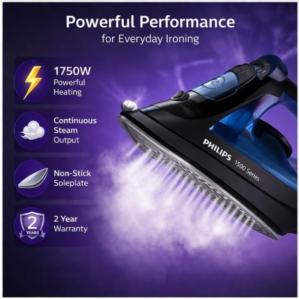 Philips DST1520/20 Steam Iron 1750W Ceramic Soleplate with Steam Boost