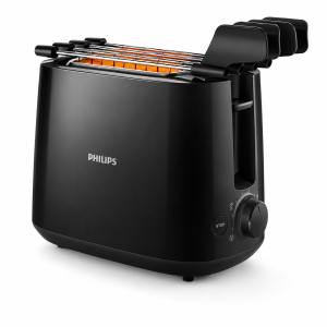 Philips HD2583/90 600W 2-Slice Pop-Up Toaster with Bun Warmer, 8 Browning Settings - (Black)