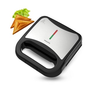 Philips HD3000/80 Sandwich Maker Toast , XL Non-Stick Plates , UHD Technology , Easy Lock - (Black Metallic Finish)