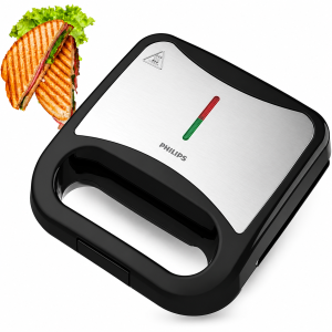Philips HD3010/80 Grill Sandwich Maker , 700W Non-Stick Grill Plates , Cool Touch Handle - (Black & Silver)