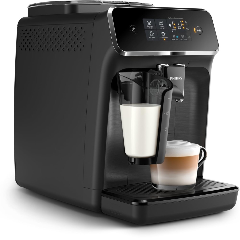 PHILIPS Versuni LatteGo EP2230/10 Fully Automatic Bean to Cup Espresso Coffee Machine, 3 One-Touch Coffees, 15 Bar Pressure, Ceramic Grinder
