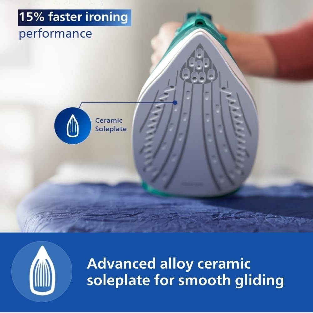 Philips SpeedPro DST3030/70 Steam Iron – 2400W | 180g Steam Boost | Ceramic Soleplate
