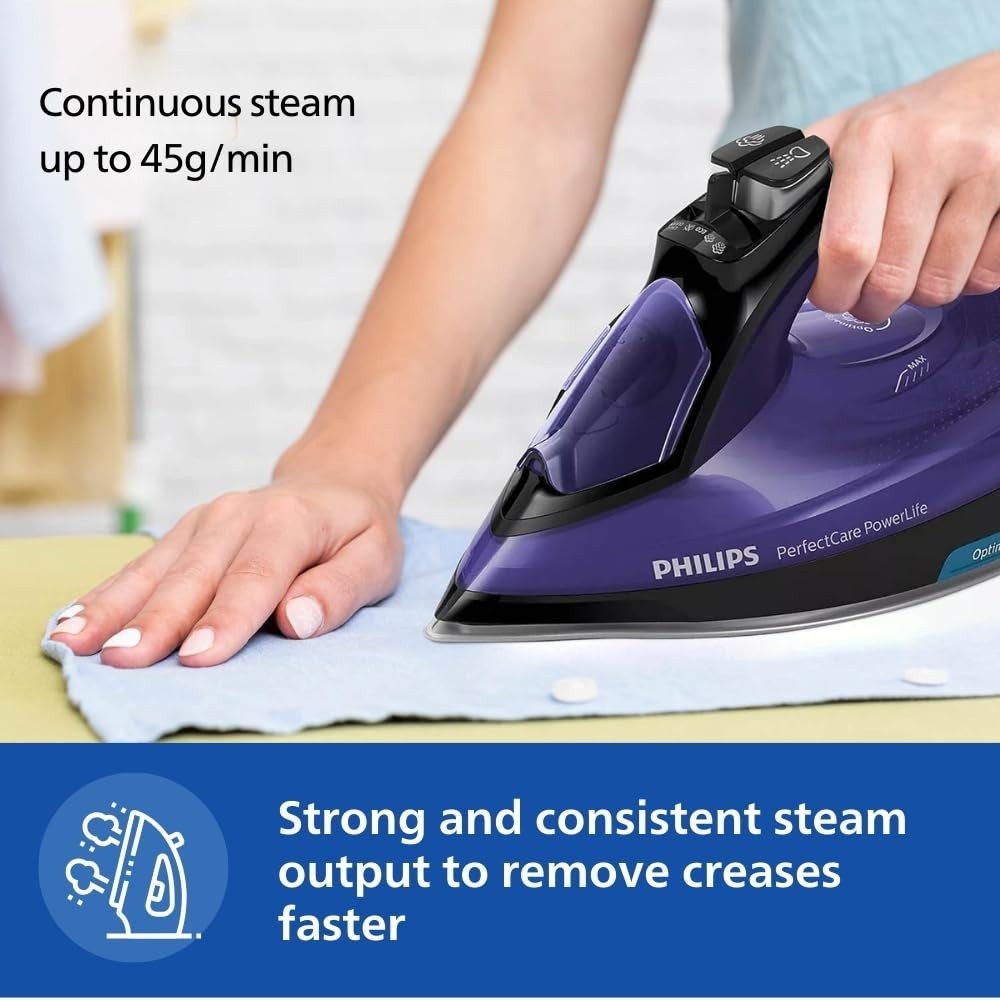 Philips GC3925/34 PerfectCare 2400W Steam Iron with OptimalTEMP Technology – Purple