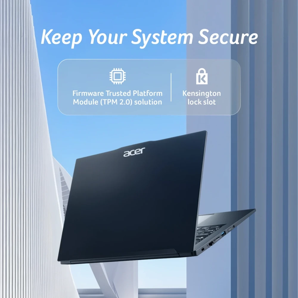 Acer UN.36HSI.002 AMD Ryzen 5 7430U 14 Inches Business Laptop (8GB/512GB SSD/Windows 11 Pro/Black/1.5 Kg)