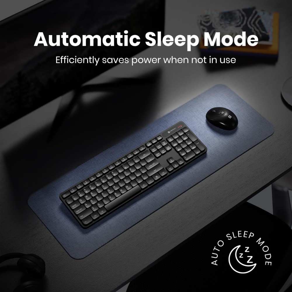 Portronics Key8 Combo Wireless Keyboard & Mouse Set with 2.4GHz USB Receiver, 104 Keys, Multimedia Hotkeys, Adjustable DPI for PC, Laptop & Mac - (Black)