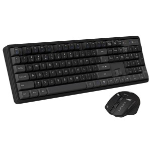 Portronics Key9 Combo Wireless Keyboard & Mouse Set with Ergonomic Mouse, Multimedia Hotkeys, Adjustable DPI, USB Receiver for PC & Laptop - (Black)
