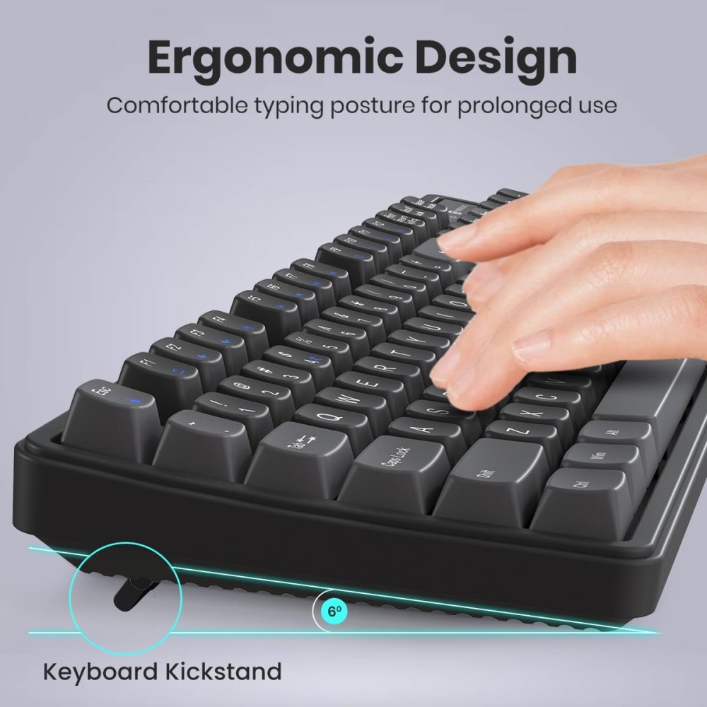 Portronics Key9 Combo Wireless Keyboard & Mouse Set with Ergonomic Mouse, Multimedia Hotkeys, Adjustable DPI, USB Receiver for PC & Laptop - (Black)