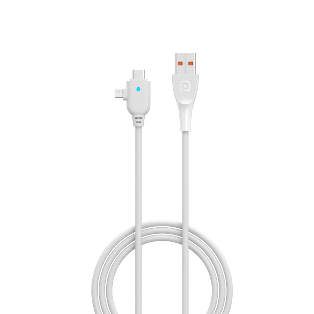 Portronics Konnect Spydr 2 Multi-Functional Charging Cable (Type-C + Micro USB) – White