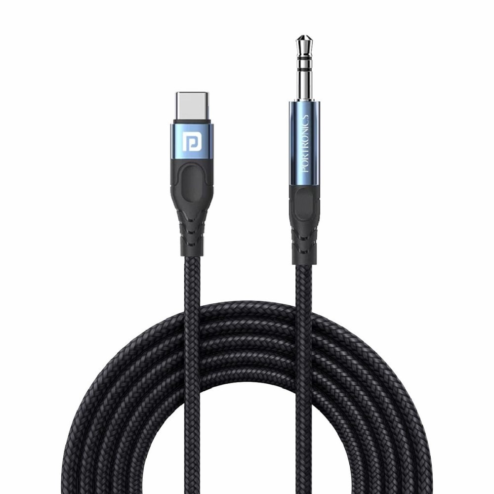 Portronics iKonnect C MAX USB-C to 3.5mm Audio Adapter (1 Meter, Black)