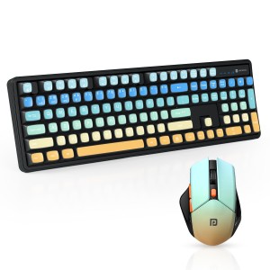 Portronics Key12 Combo Rechargeable Wireless Keyboard & Mouse Set, Bluetooth & 2.4GHz, Type-C Fast Charging, Silent Keyboard, High Precision Mouse - (Black)