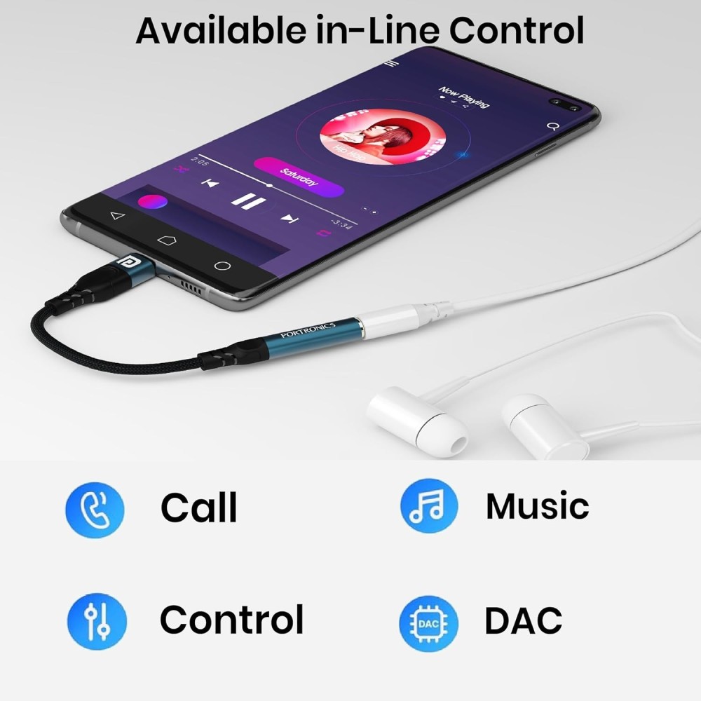 Portronics iKonnect C Pro Type-C to 3.5mm Audio Jack Connector with DAC