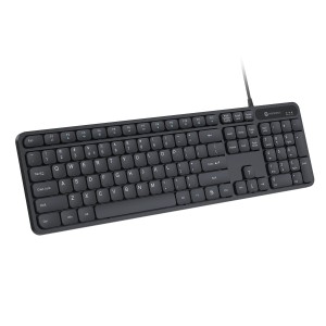 Portronics Ki-Pad 3 USB Wired Keyboard with Large Keycaps, Multimedia Hotkeys, Full-Size Numeric Keypad, Ergonomic USB Keyboard for Laptop, PC & Mac - (Black)