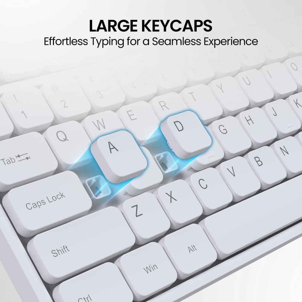 Portronics Ki-Pad 3 USB Wired Keyboard with Full-Size Keyboard with Large Keycaps, Multimedia Hotkeys & Numeric Keypad for Laptop, PC & Mac - (White)