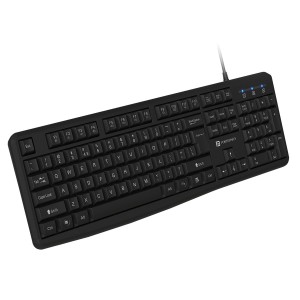 Portronics Ki-Pad 4 USB Wired Keyboard with Multimedia Hotkeys, Full-Size Keyboard with Numeric Keypad, Ergonomic Design, 1.5m USB Cable for PC, Laptop & Mac - (Black)
