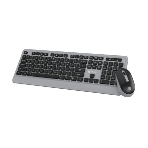 Portronics Key5 Combo Wireless Keyboard & Mouse Set with 2.4GHz USB Receiver, Silent Keys, 1200 DPI Optical Mouse, Full-Size Multimedia Keyboard for PC & Laptop - (Grey)